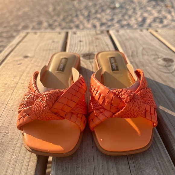 Nine West Olson 3 Slide Sandals Women’s Size 6 *Bright Orange* NEW With Box - Picture 9 of 13